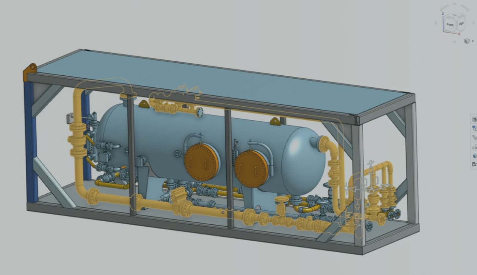 Onshape GUI with an overlay showing a 3D model built with AI assistance.