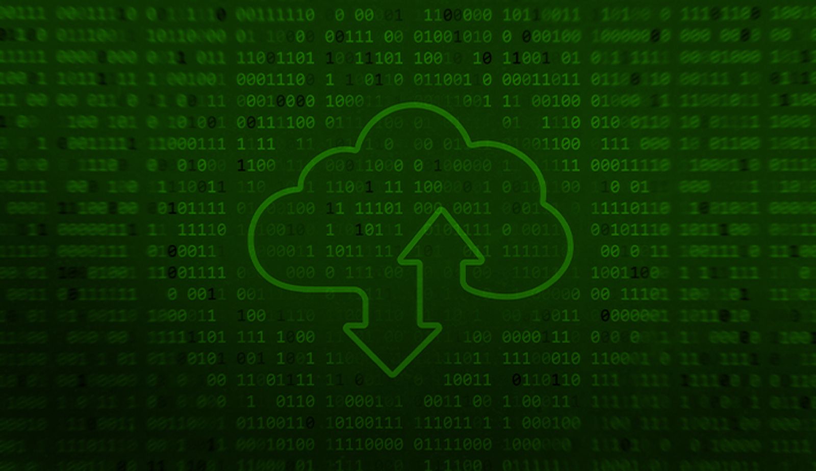 Stock illustration with a cloud and data symbology.
